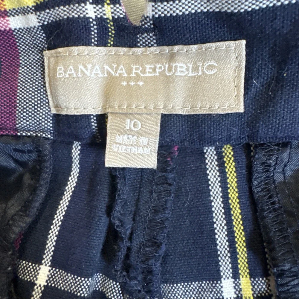 BANANA REPUBLIC Plaid  Short Shorts | Cotton Stretch‎ | size 10 3 1/2 